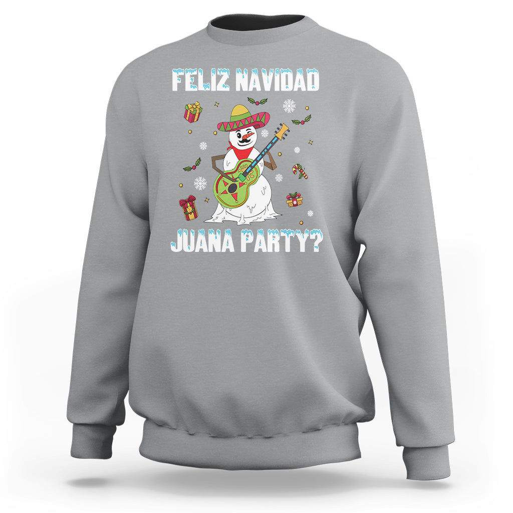 Christmas in Mexico Sweatshirt Feliz Navidad Juana Party Snowman Dancing - Wonder Print Shop