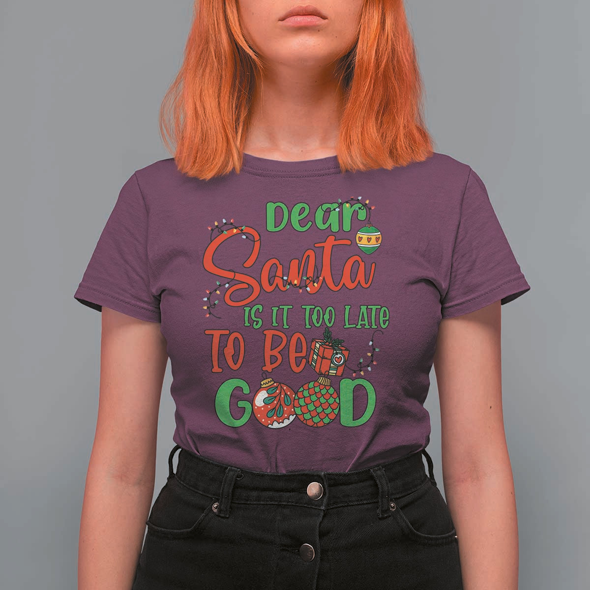 Funny Christmas T Shirt For Women Deer Santa Is It Too Late To Be Good - Wonder Print Shop