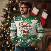 Funny Xmas Ugly Christmas Sweater Deer Santa Is It Too Late To Be Good - Wonder Print Shop