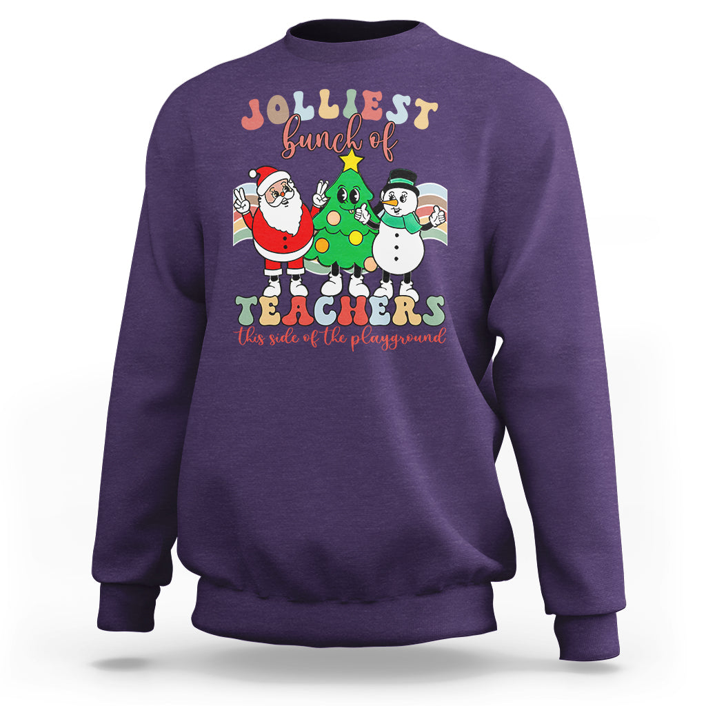 Christmas Sweatshirt Jolliest Bunch Of Teachers This Side Of The Playground - Wonder Print Shop