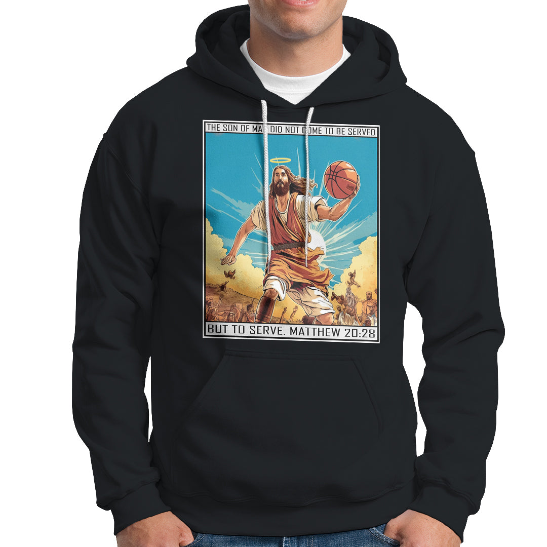 Christmas Hoodie Jesus Baseketball Player Crossing Up Christian Funny Xmas - Wonder Print Shop