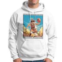 Christmas Hoodie Jesus Baseketball Player Crossing Up Christian Funny Xmas - Wonder Print Shop