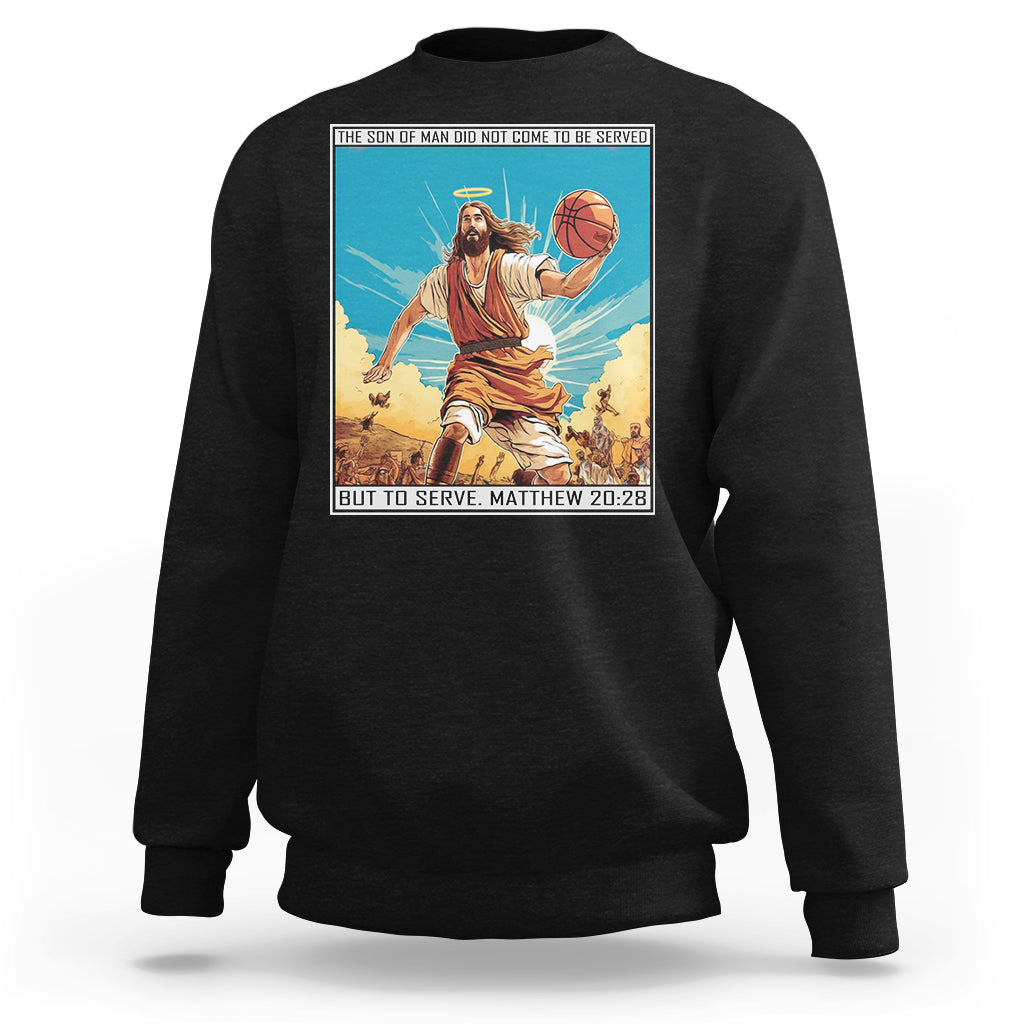 Christmas Sweatshirt Jesus Baseketball Player Crossing Up Christian Funny Xmas - Wonder Print Shop