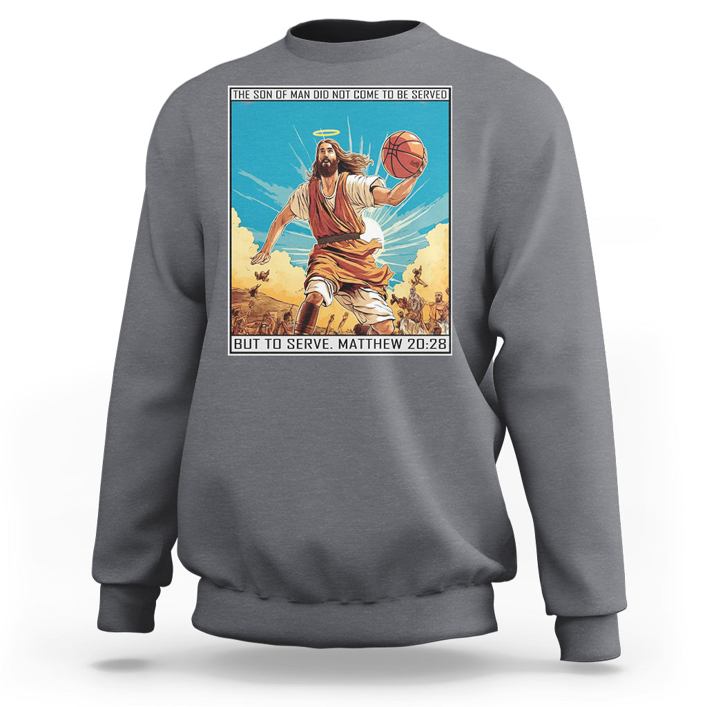 Christmas Sweatshirt Jesus Baseketball Player Crossing Up Christian Funny Xmas - Wonder Print Shop