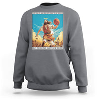 Christmas Sweatshirt Jesus Baseketball Player Crossing Up Christian Funny Xmas - Wonder Print Shop