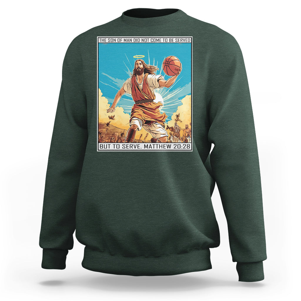 Christmas Sweatshirt Jesus Baseketball Player Crossing Up Christian Funny Xmas - Wonder Print Shop
