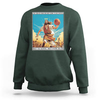 Christmas Sweatshirt Jesus Baseketball Player Crossing Up Christian Funny Xmas - Wonder Print Shop