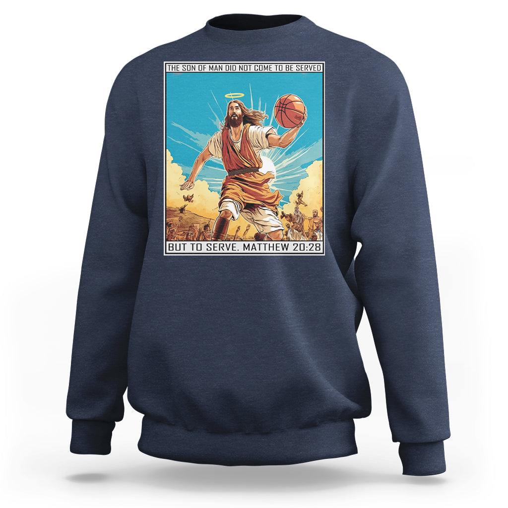 Christmas Sweatshirt Jesus Baseketball Player Crossing Up Christian Funny Xmas - Wonder Print Shop