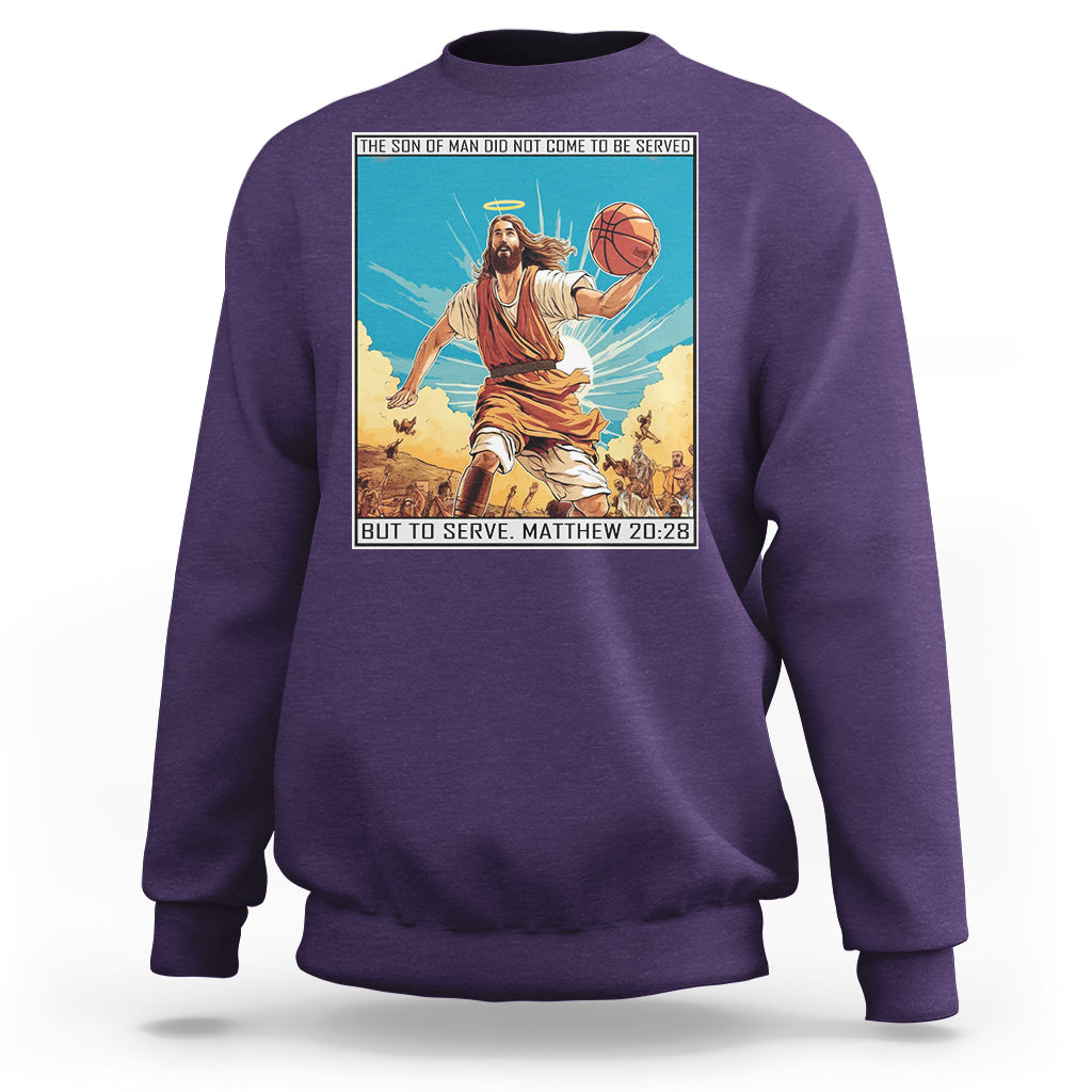 Christmas Sweatshirt Jesus Baseketball Player Crossing Up Christian Funny Xmas - Wonder Print Shop