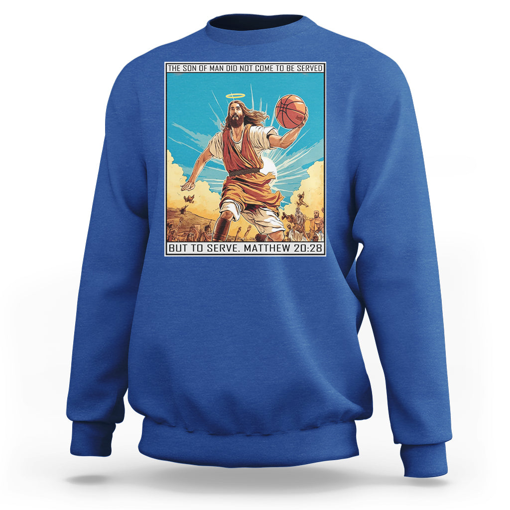Christmas Sweatshirt Jesus Baseketball Player Crossing Up Christian Funny Xmas - Wonder Print Shop