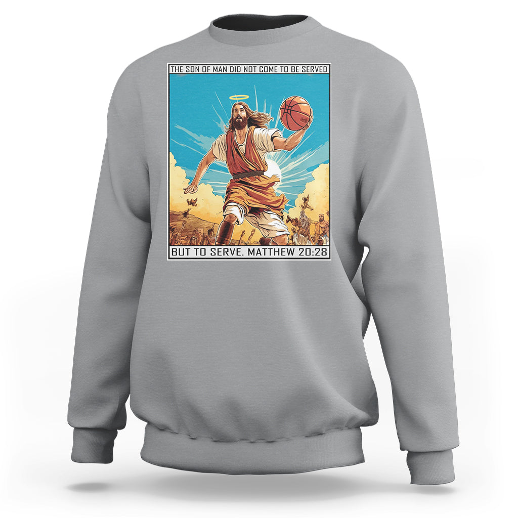 Christmas Sweatshirt Jesus Baseketball Player Crossing Up Christian Funny Xmas - Wonder Print Shop