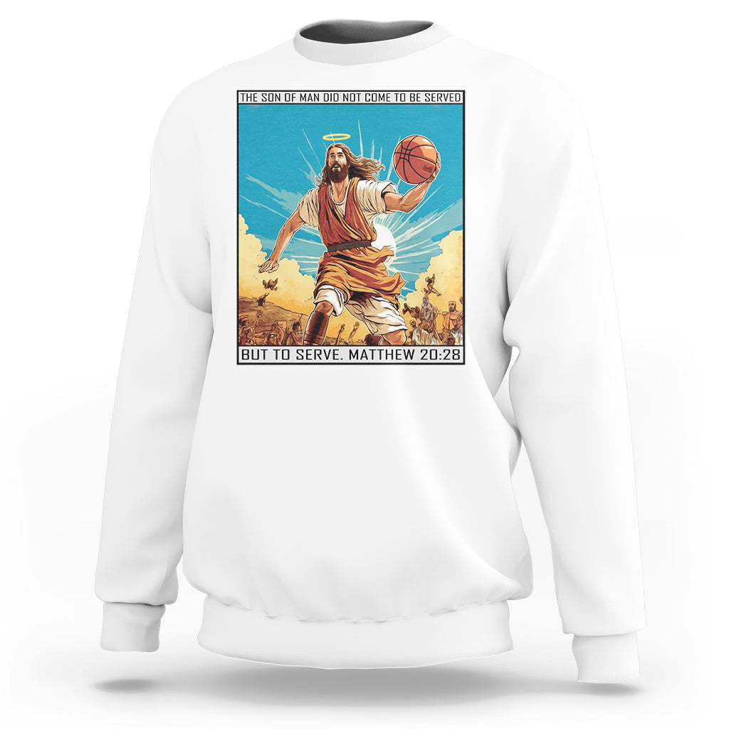 Christmas Sweatshirt Jesus Baseketball Player Crossing Up Christian Funny Xmas - Wonder Print Shop
