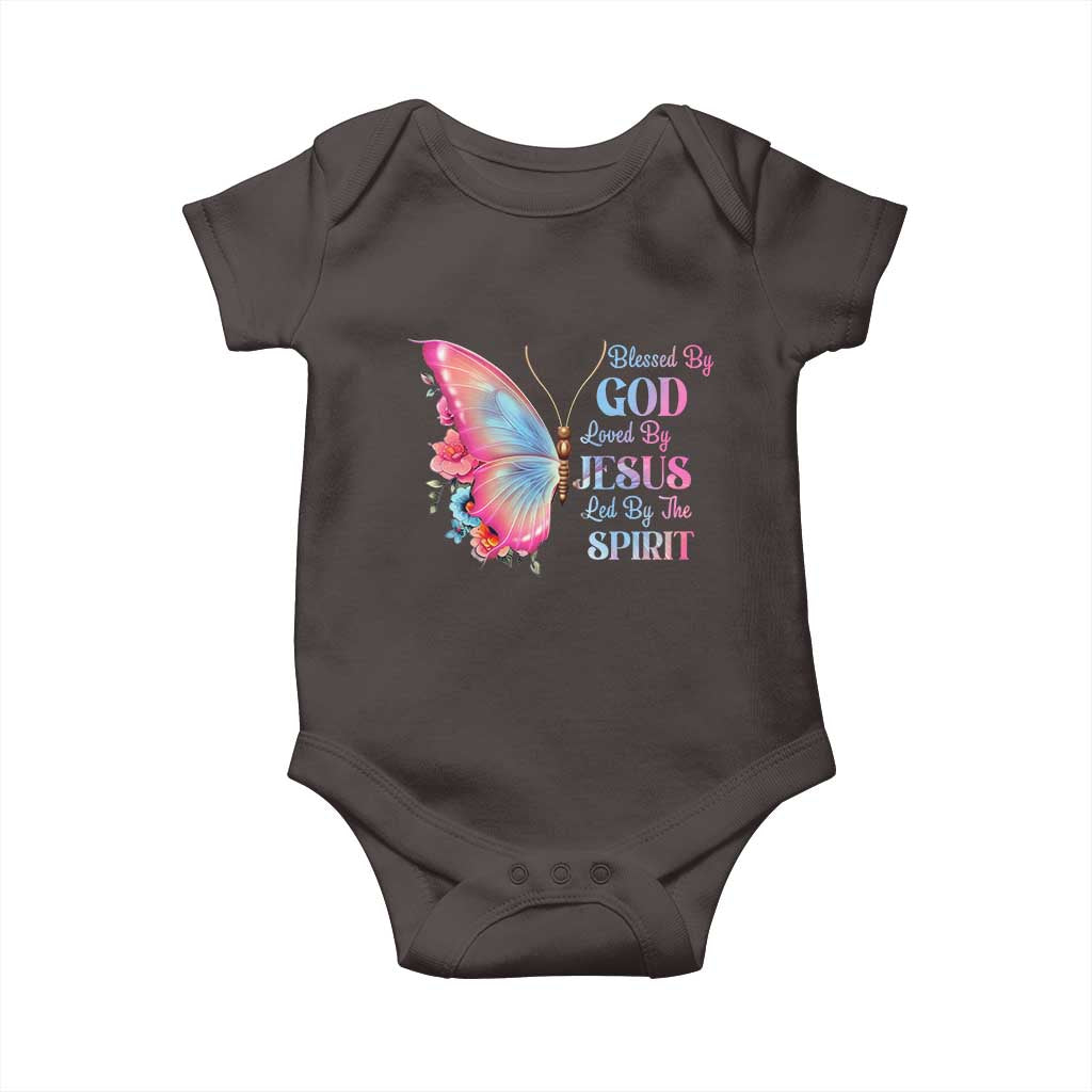Christian Baby Onesie Blessed By God Loved By Jesus Led By The Spirit