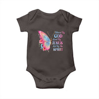 Christian Baby Onesie Blessed By God Loved By Jesus Led By The Spirit