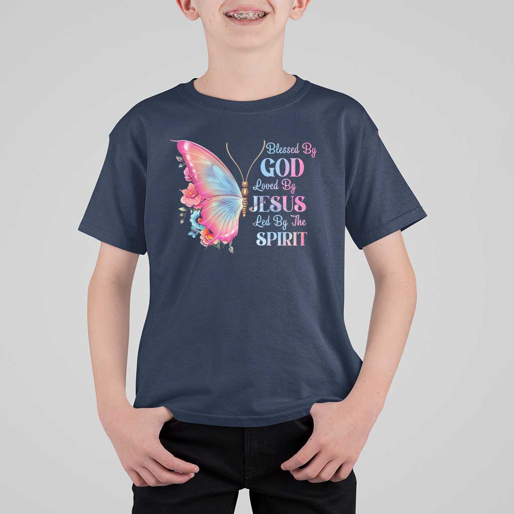 Christian T Shirt For Kid Blessed By God Loved By Jesus Led By The Spirit - Wonder Print Shop