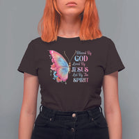 Christian T Shirt For Women Blessed By God Loved By Jesus Led By The Spirit - Wonder Print Shop