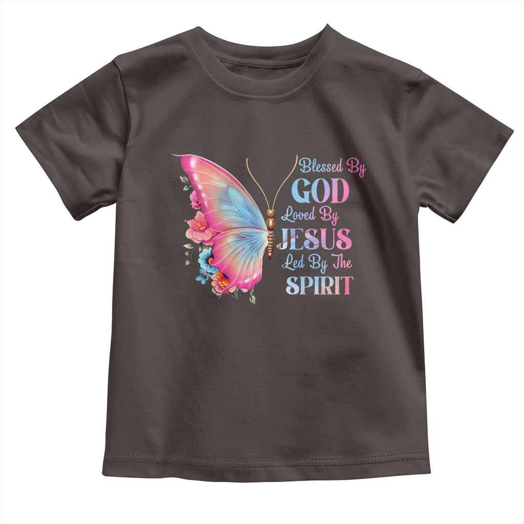 Christian Toddler T Shirt Blessed By God Loved By Jesus Led By The Spirit