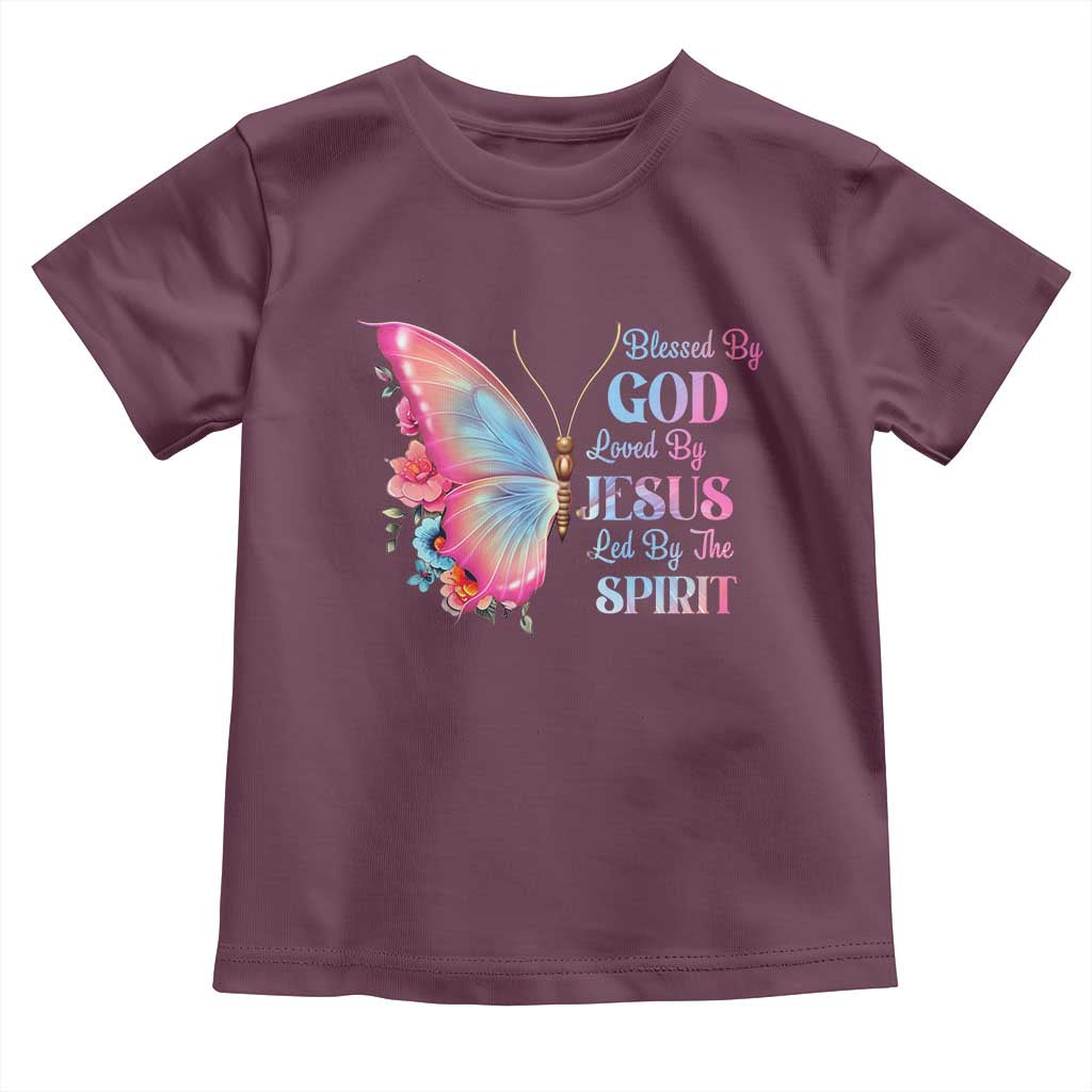 Christian Toddler T Shirt Blessed By God Loved By Jesus Led By The Spirit