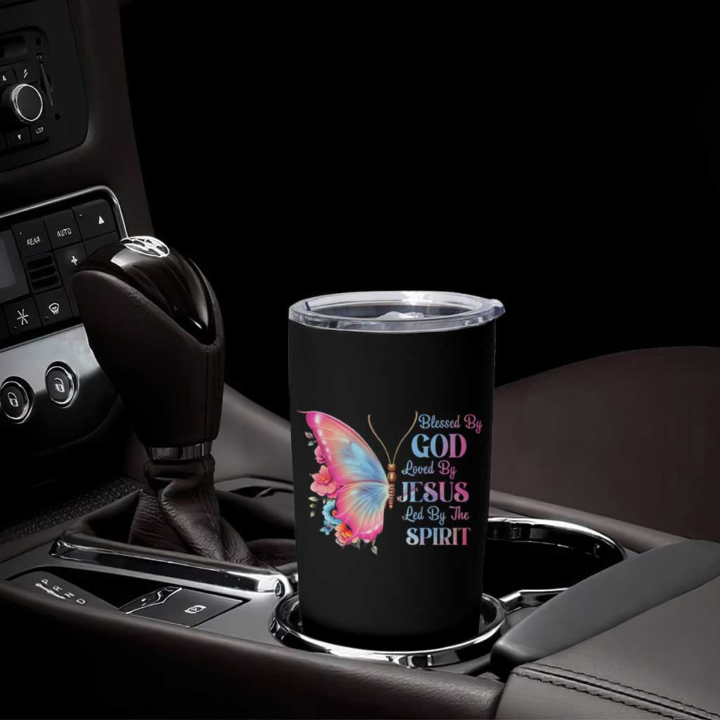 Christian Tumbler Cup Blessed By God Loved By Jesus Led By The Spirit