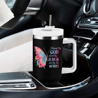 Christian Tumbler With Handle Blessed By God Loved By Jesus Led By The Spirit