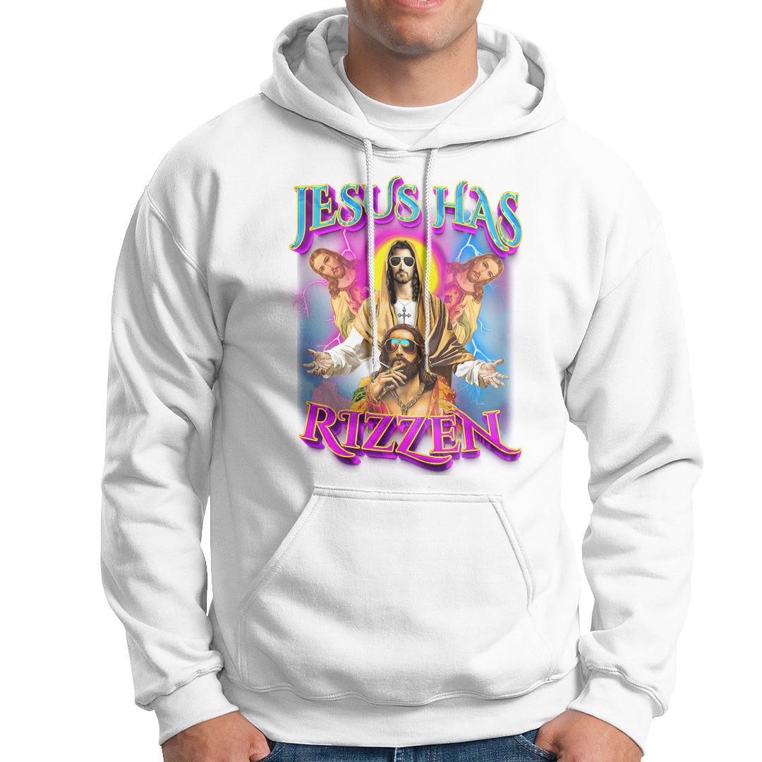 Jesus Has Rizzen Christian Funny Cool Meme Hoodie - Wonder Print Shop