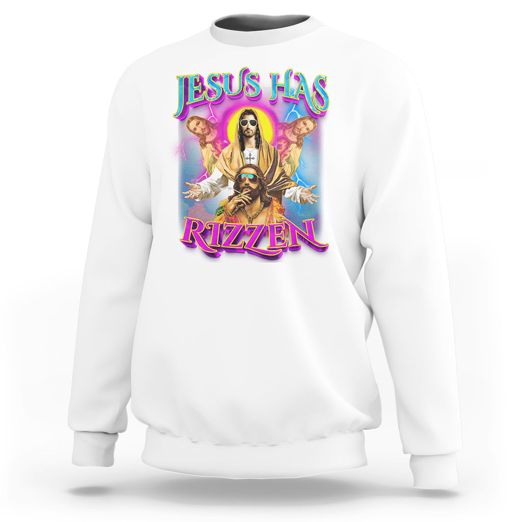 Jesus Has Rizzen Christian Funny Cool Meme Sweatshirt - Wonder Print Shop