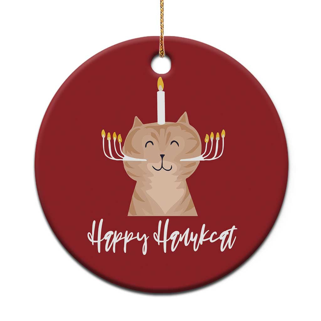 Hanukkah Cat Christmas Ornament Cat Menorah Cute Jewish Kitten Chanukah Hanukkat - Wonder Print Shop