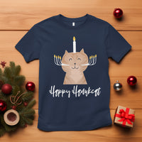 Cat Menorah Cute Jewish Kitten Hanukkah Chanukah Candle T Shirt - Wonder Print Shop