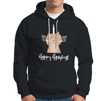 Cat Menorah Cute Jewish Kitten Hanukkah Chanukah Candle Hoodie - Wonder Print Shop