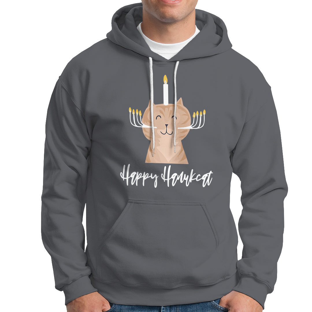 Cat Menorah Cute Jewish Kitten Hanukkah Chanukah Candle Hoodie - Wonder Print Shop