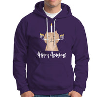 Cat Menorah Cute Jewish Kitten Hanukkah Chanukah Candle Hoodie - Wonder Print Shop