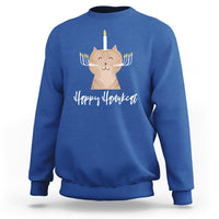 Cat Menorah Cute Jewish Kitten Hanukkah Chanukah Candle Sweatshirt - Wonder Print Shop