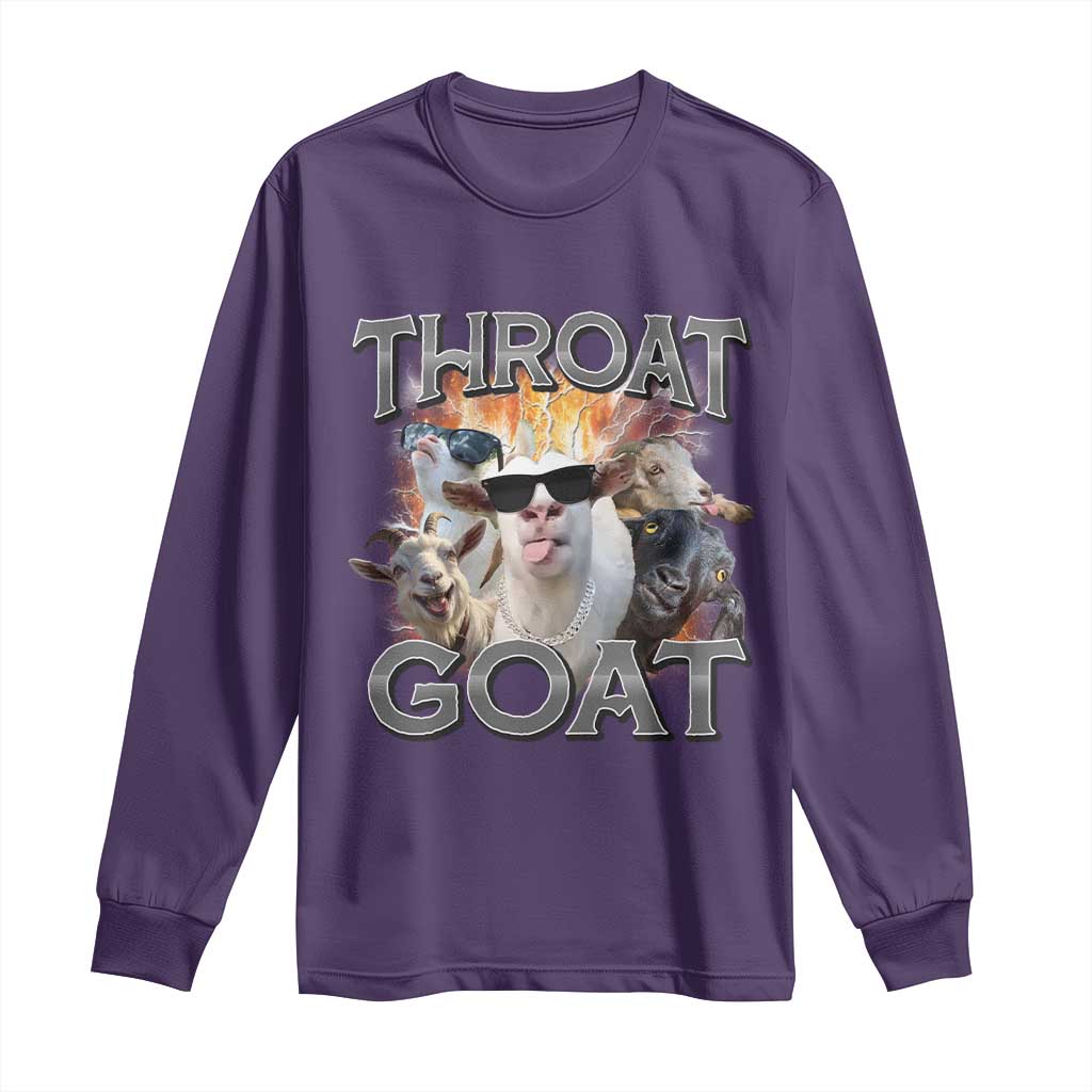 Throat Goat Funny Offensive Adult Humor Bootleg Long Sleeve Shirt