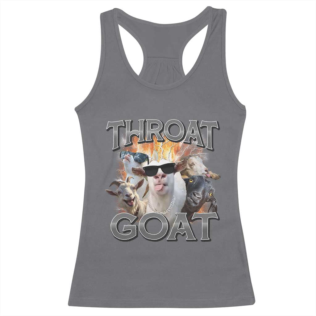 Throat Goat Funny Offensive Adult Humor Bootleg Racerback Tank Top