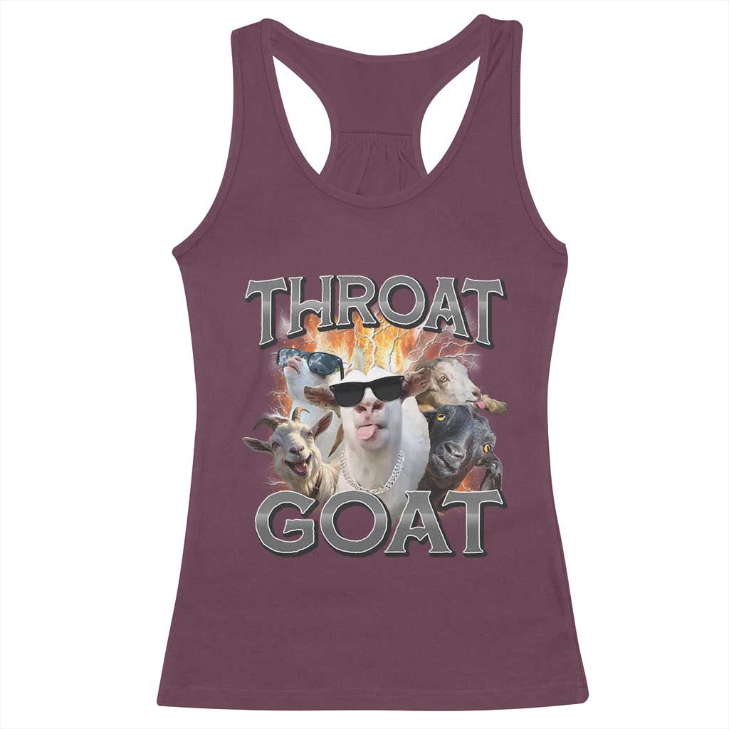 Throat Goat Funny Offensive Adult Humor Bootleg Racerback Tank Top