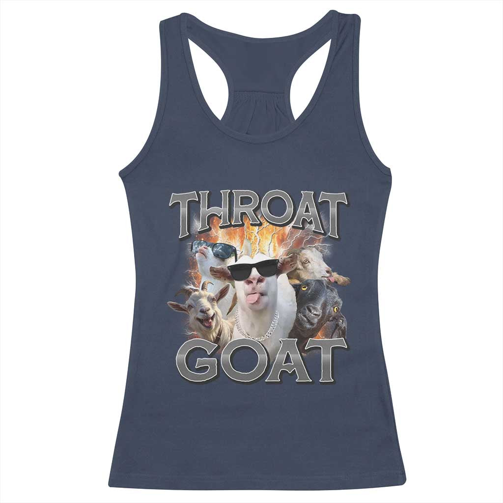 Throat Goat Funny Offensive Adult Humor Bootleg Racerback Tank Top