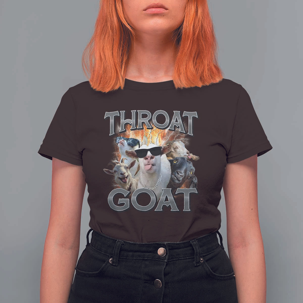 Throat Goat Funny Offensive Adult Humor Bootleg T Shirt For Women