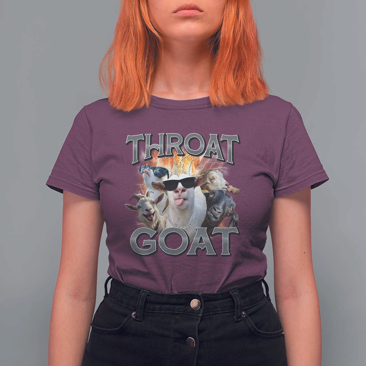 Throat Goat Funny Offensive Adult Humor Bootleg T Shirt For Women