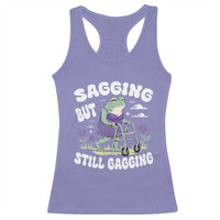 Funny Frog Meme Racerback Tank Top Sagging But Still Gagging Naughty Adult Humor