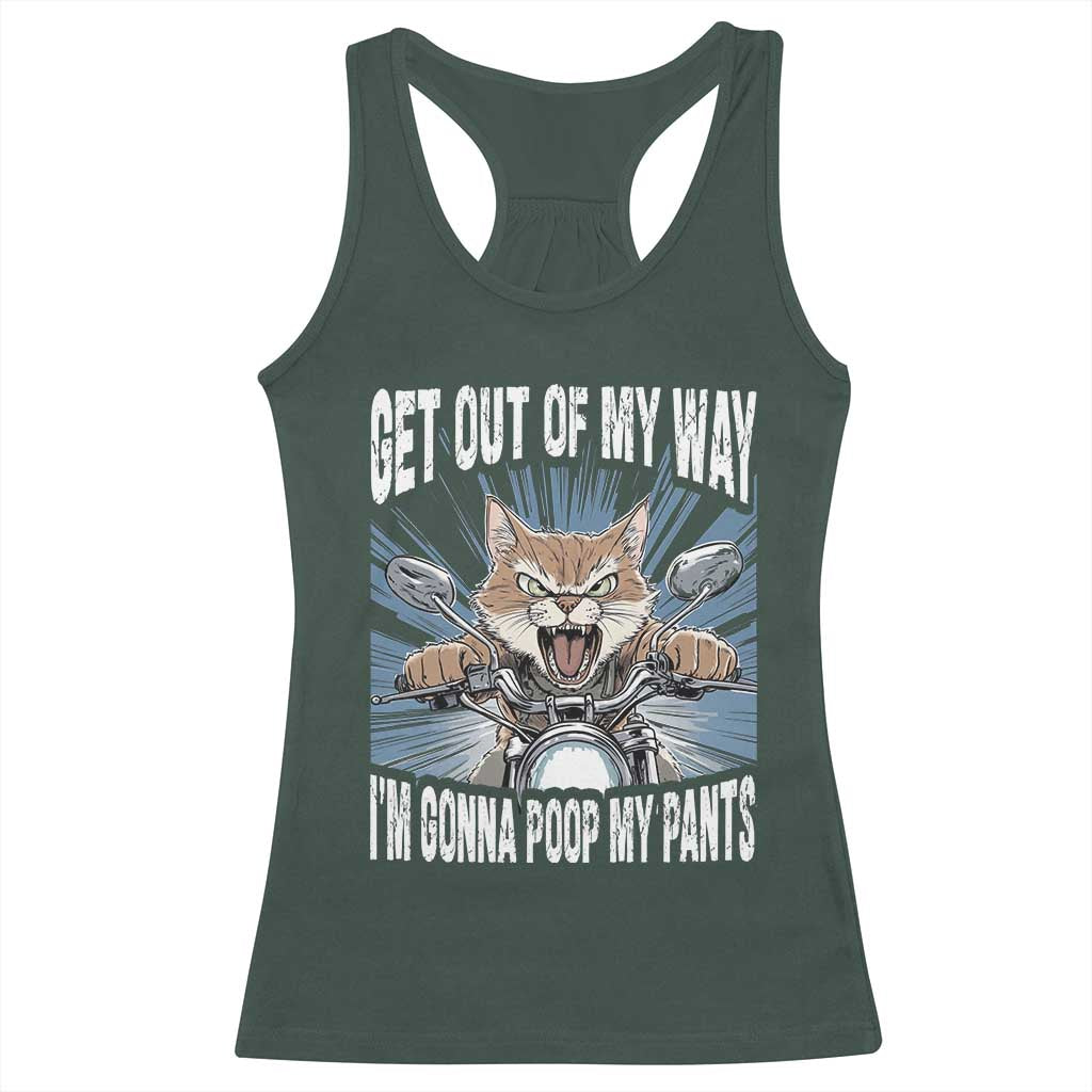 Funny Meme Racerback Tank Top Get Out of My Way Gonna Poop My Pants
