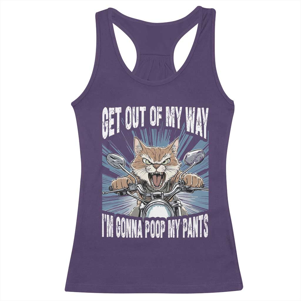 Funny Meme Racerback Tank Top Get Out of My Way Gonna Poop My Pants