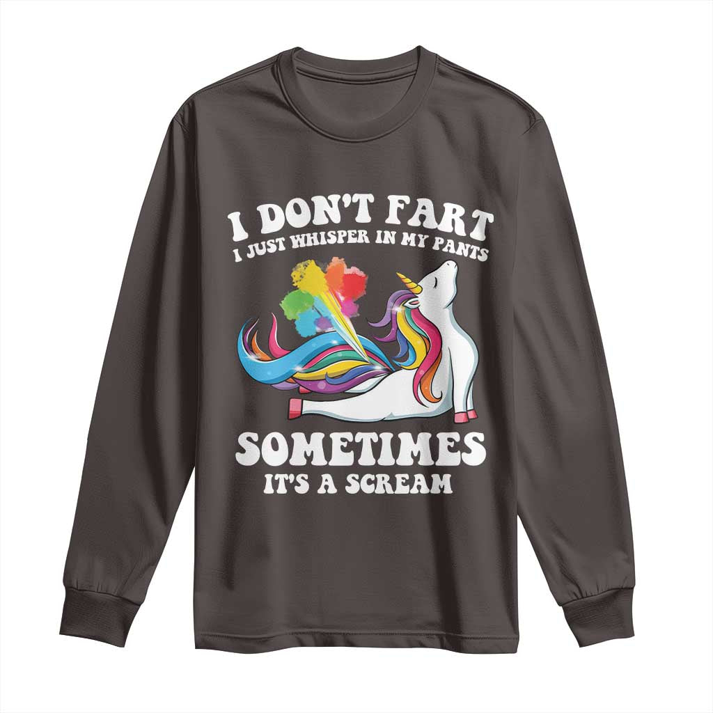 Funny I Don't Fart I Whisper In My Pants Long Sleeve Shirt
