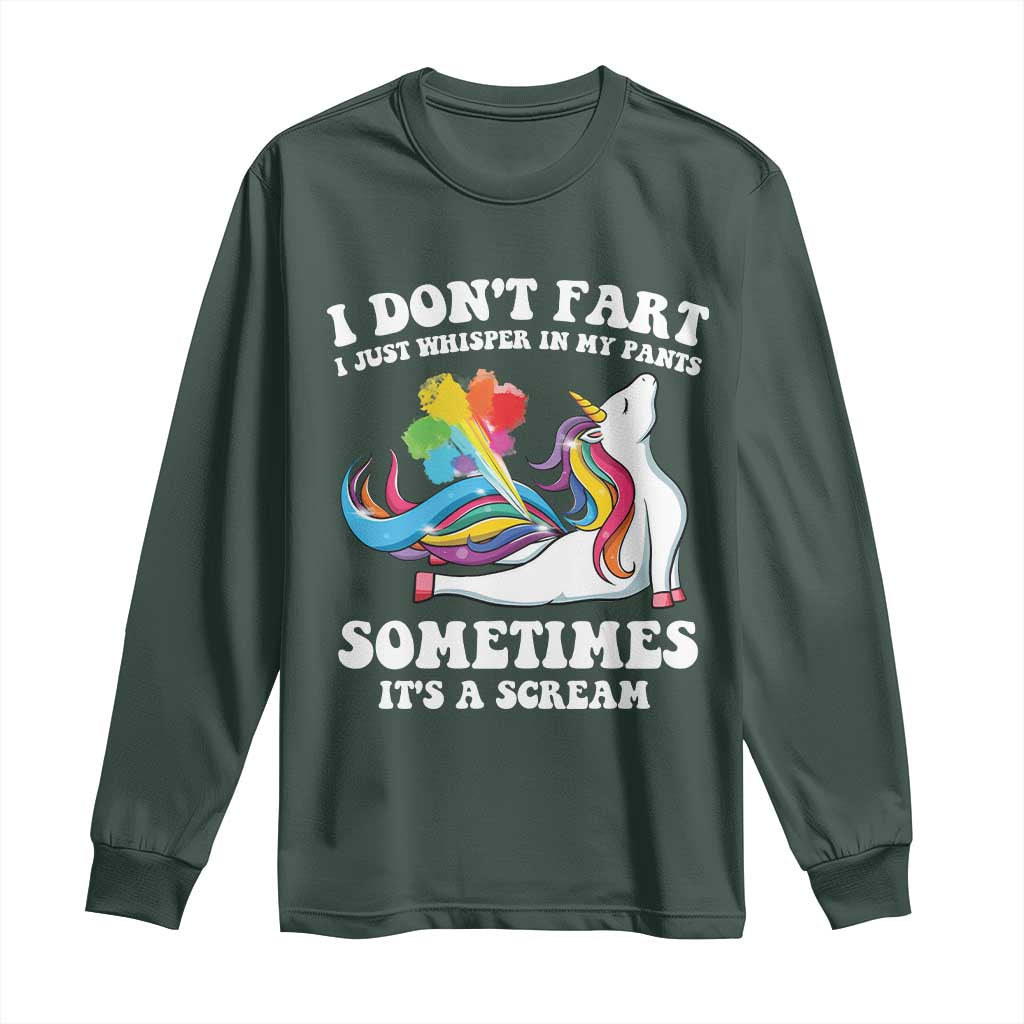 Funny I Don't Fart I Whisper In My Pants Long Sleeve Shirt