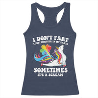 Funny I Don't Fart I Whisper In My Pants Racerback Tank Top