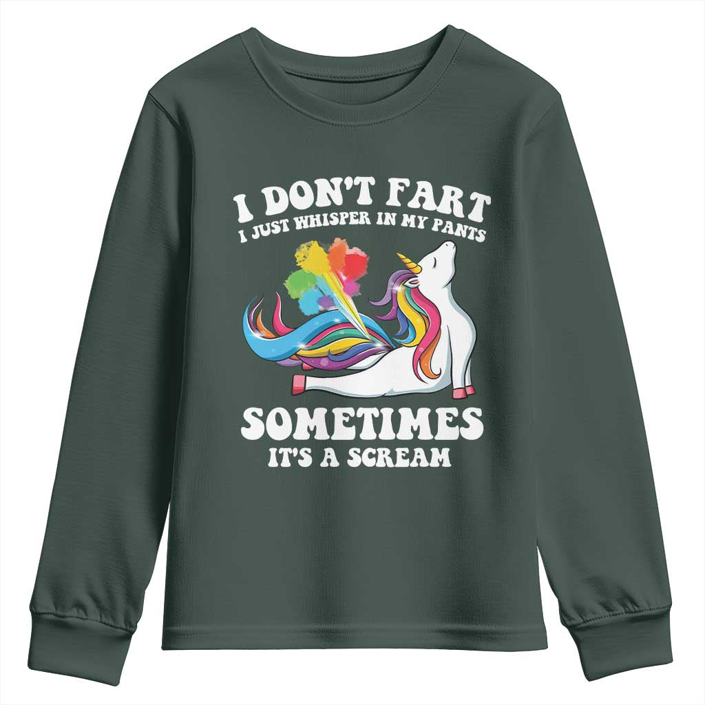 Funny I Don't Fart I Whisper In My Pants Youth Sweatshirt