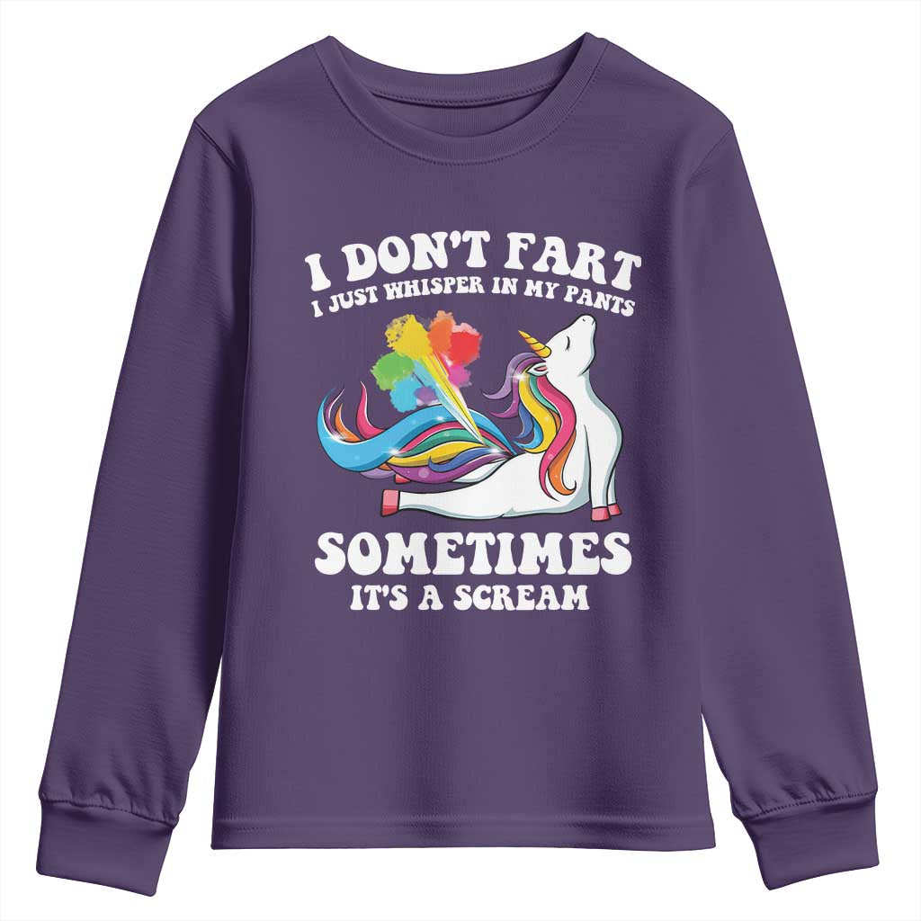 Funny I Don't Fart I Whisper In My Pants Youth Sweatshirt