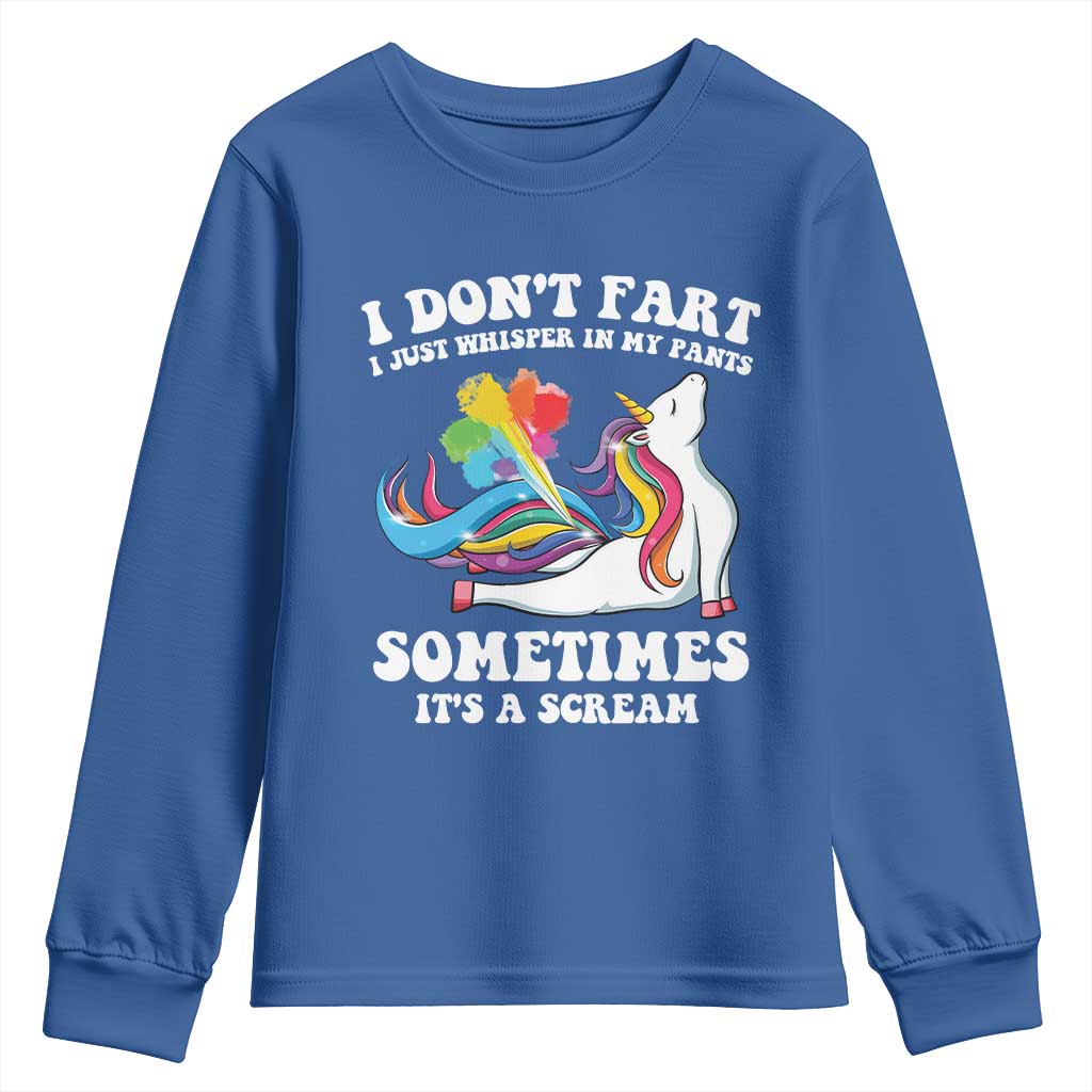 Funny I Don't Fart I Whisper In My Pants Youth Sweatshirt
