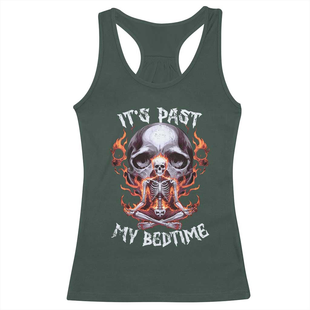 Funny Skeleton Meme Racerback Tank Top It's Past My Bedtime