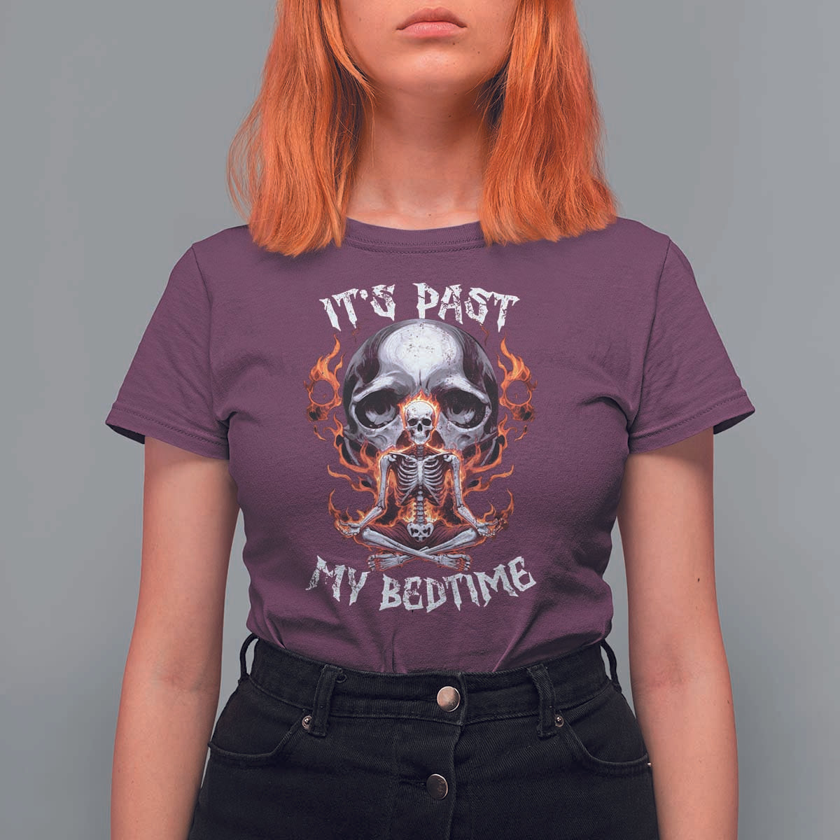 Funny Skeleton Meme T Shirt For Women It's Past My Bedtime