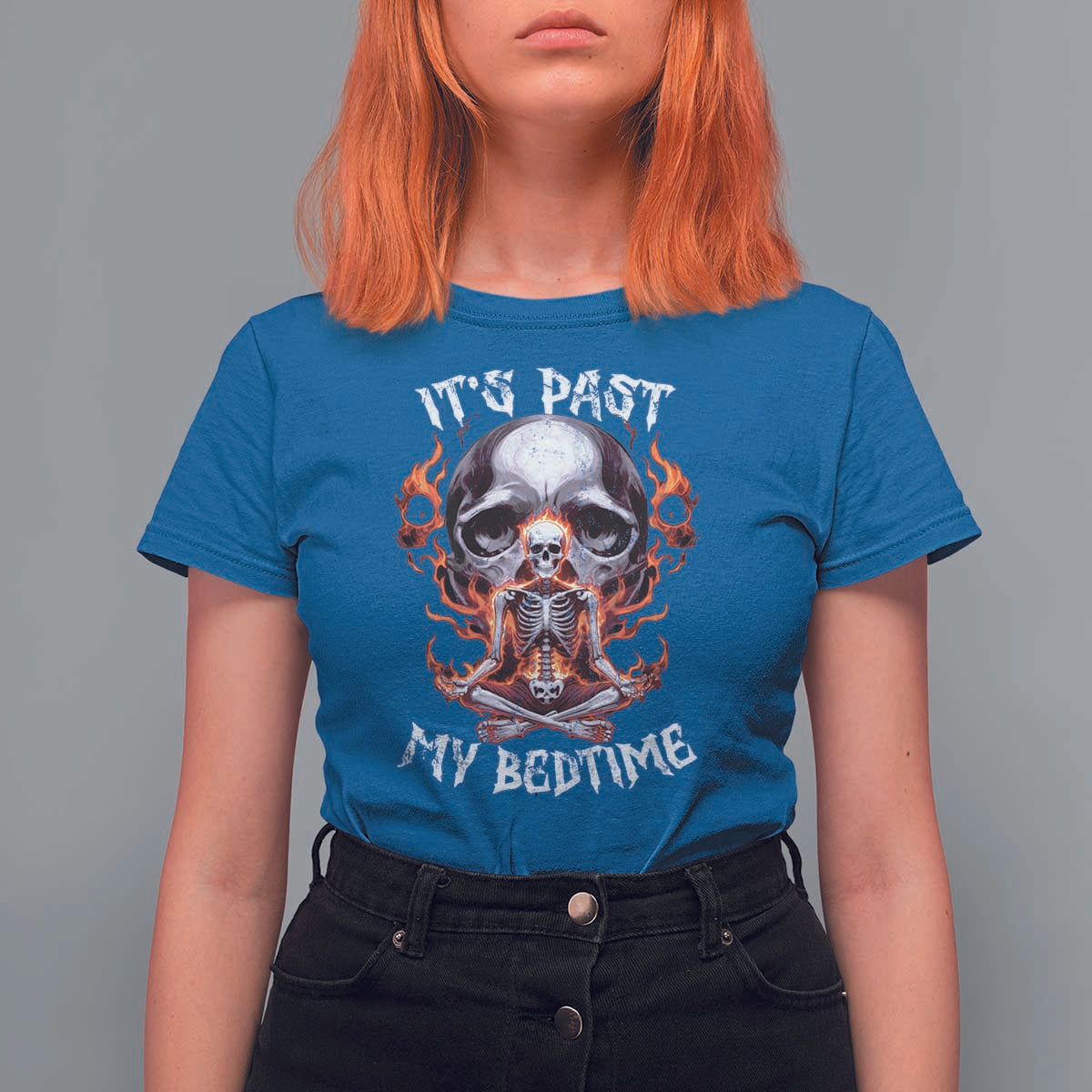 Funny Skeleton Meme T Shirt For Women It's Past My Bedtime